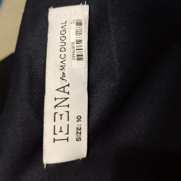 Mac Duggal Navy One Shoulder Jeweled Cuff Drape Jersey Maxi Dress Size 10 #12231 - Picture 9 of 9